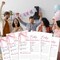 Pink Baby Shower Games for Girl, Predictions and Advice Cards, 25 Gender Neutral Cards, Pink Bow Gender Reveal Games Party Supply Kit, Baby Shower Decorations
